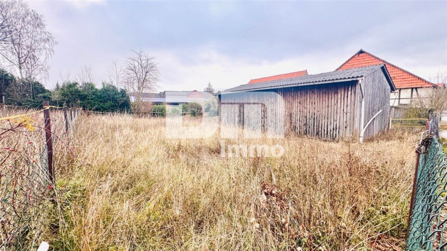 Wohn / Gewerbe Ensemble mit Wohnhaus, Stallgebäude, großer Scheune sowie Nebengebäude - Gartenbereich hinter dem Nebengebäude voll umzäunt